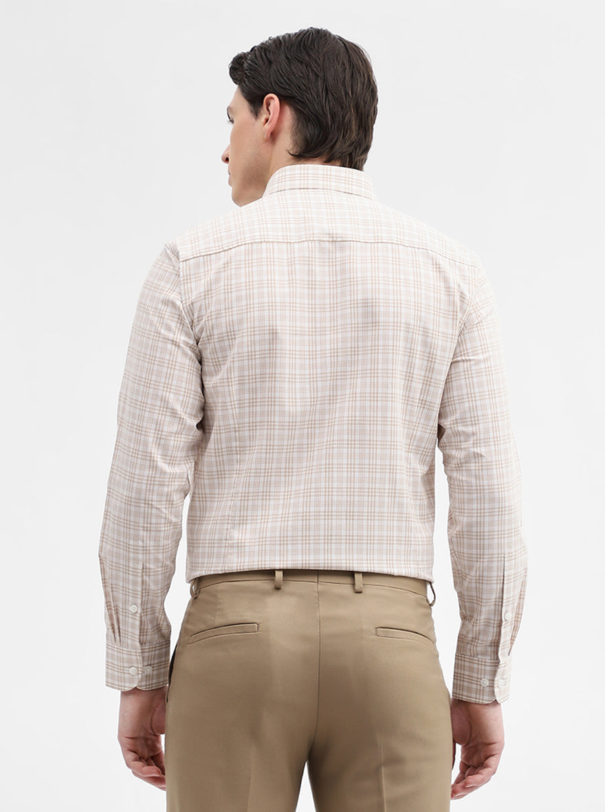 Fawn Checked Slim Fit Formal Shirt | Metal