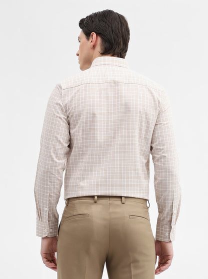 Fawn Checked Slim Fit Formal Shirt | Metal