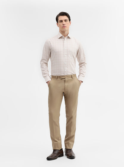 Fawn Checked Slim Fit Formal Shirt | Metal