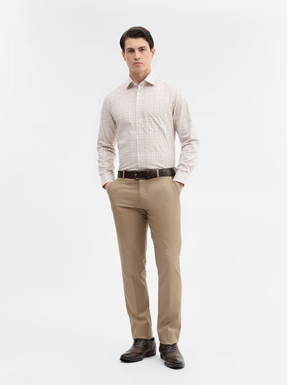 Fawn Checked Slim Fit Formal Shirt | Metal