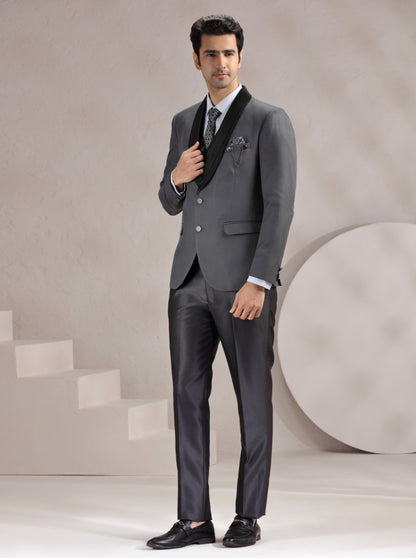 Dark Grey Solid Suit | JadeBlue