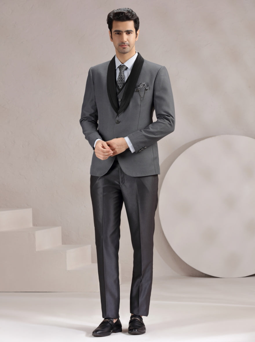 Dark Grey Solid Suit | JadeBlue