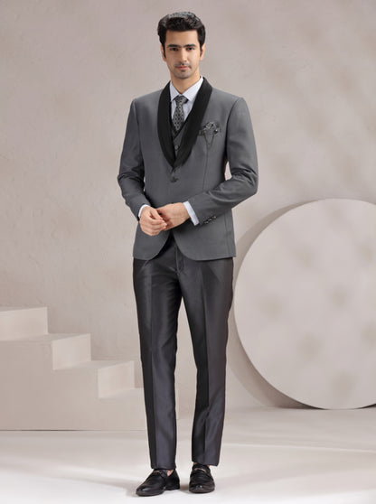 Dark Grey Solid Suit | JadeBlue