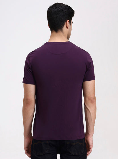 Wine Printed Slim Fit T-Shirt | Greenfibre