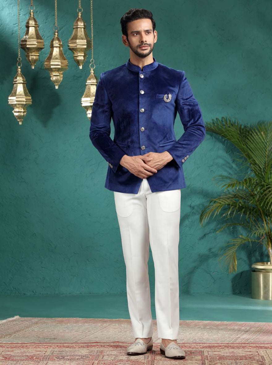 Light Blue Solid Jodhpuri Suit | JadeBlue