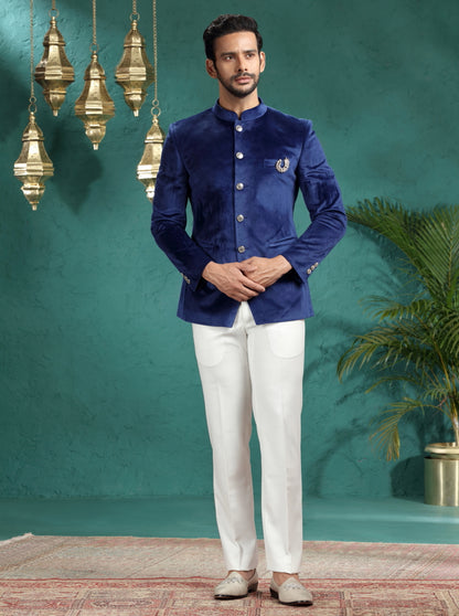 Light Blue Solid Jodhpuri Suit | JadeBlue