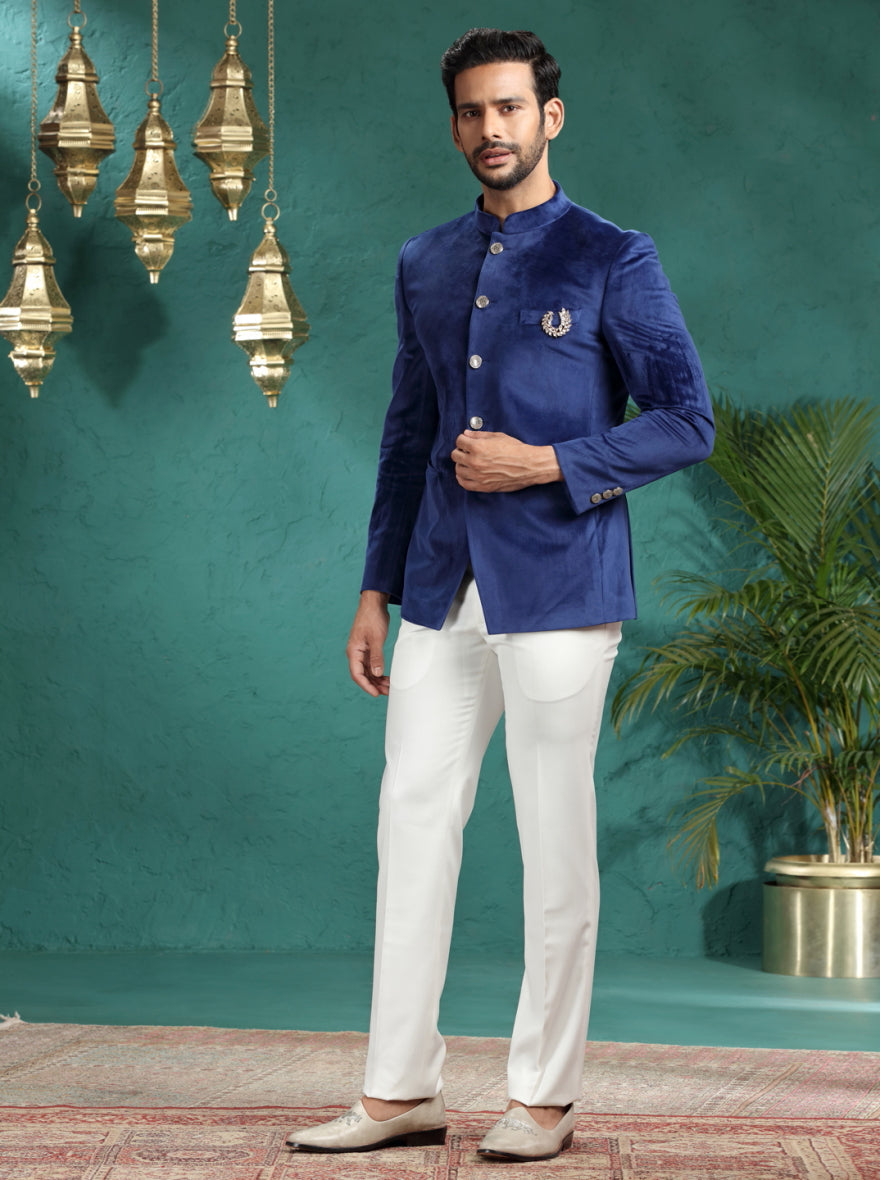Light Blue Solid Jodhpuri Suit | JadeBlue