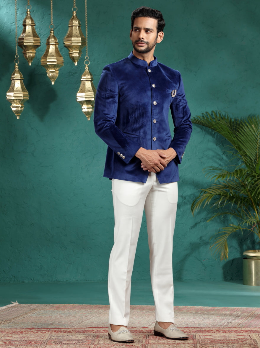 Light Blue Solid Jodhpuri Suit | JadeBlue