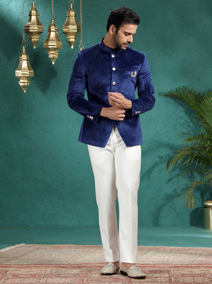 Light Blue Solid Jodhpuri Suit | JadeBlue