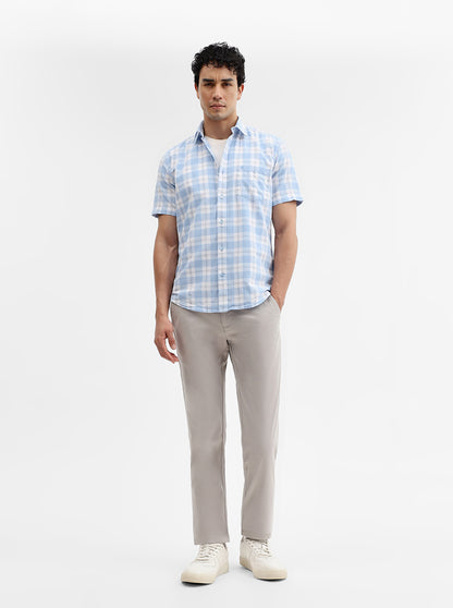 Light Grey Solid Super Slim Fit Casual Trouser | Greenfibre