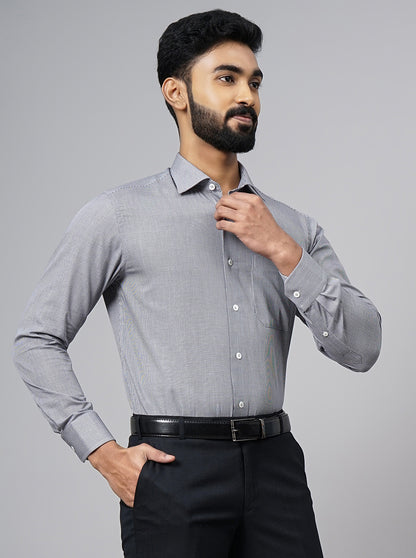 Black Checked Slim Fit Formal Shirt | JadeBlue Super Luxe