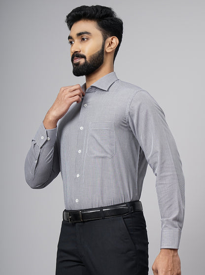 Black Checked Slim Fit Formal Shirt | JadeBlue Super Luxe