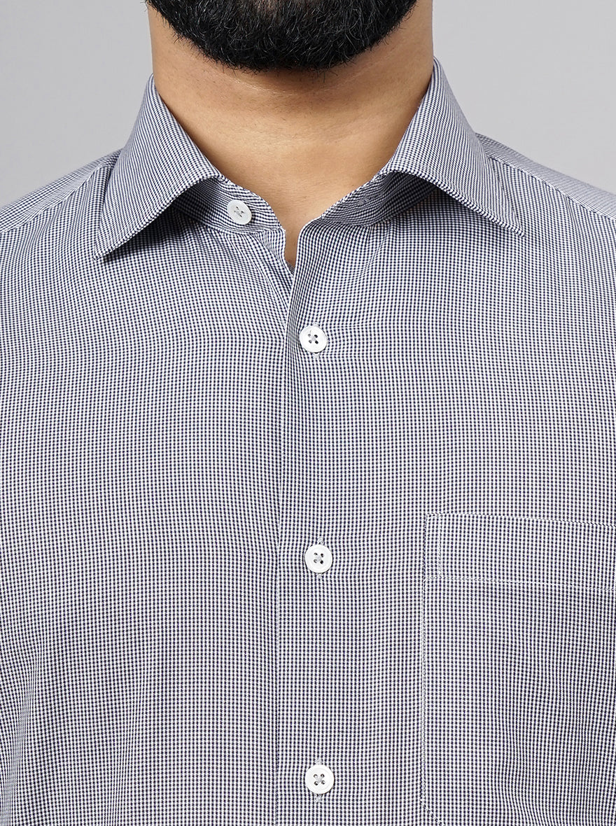 Black Checked Slim Fit Formal Shirt | JadeBlue Super Luxe