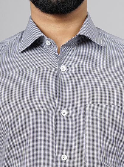Black Checked Slim Fit Formal Shirt | JadeBlue Super Luxe