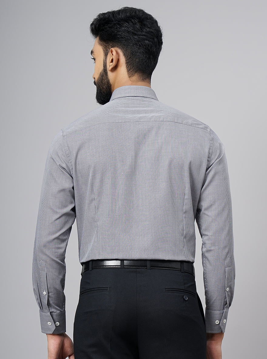 Black Checked Slim Fit Formal Shirt | JadeBlue Super Luxe