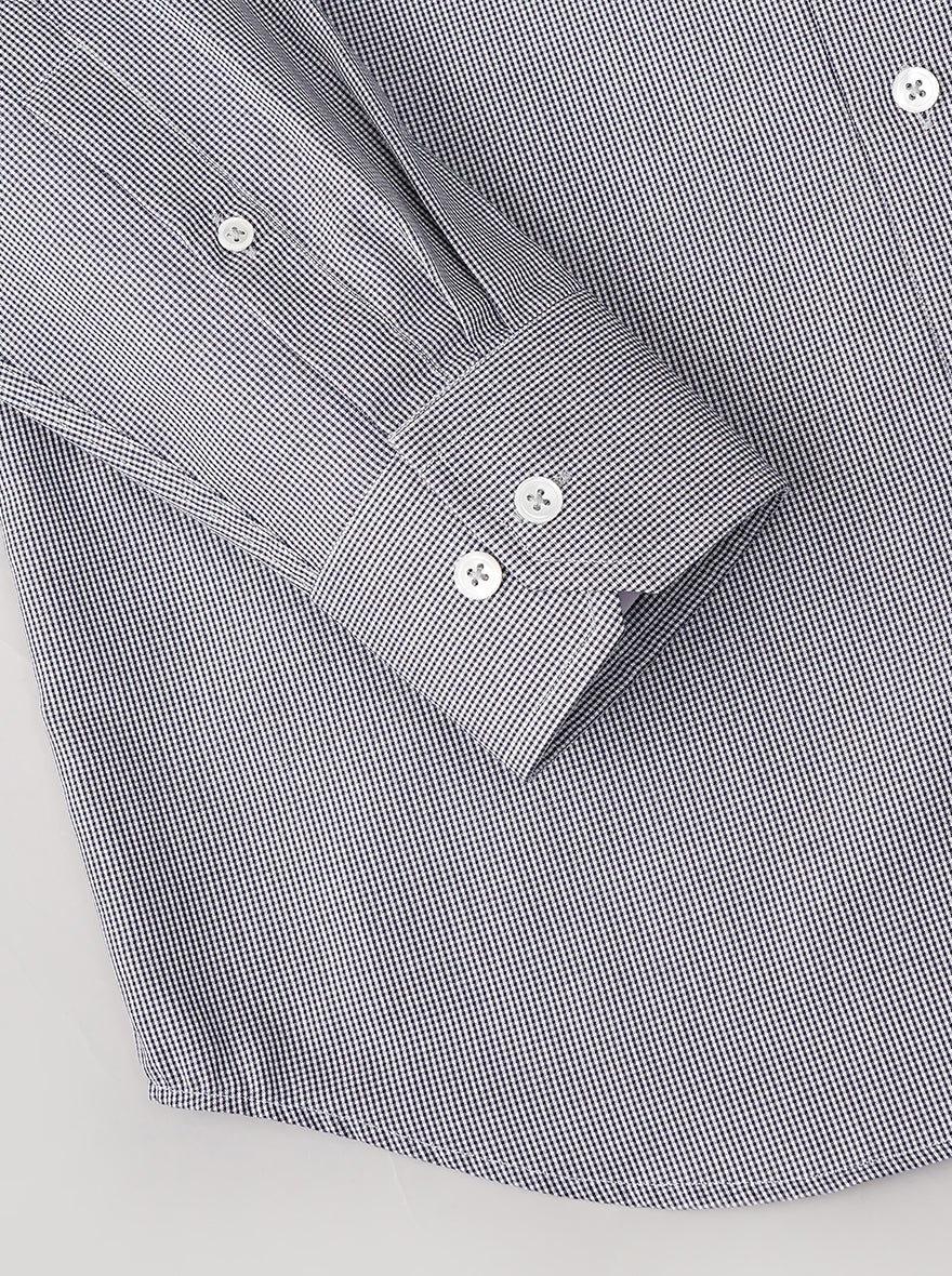 Black Checked Slim Fit Formal Shirt | JadeBlue Super Luxe