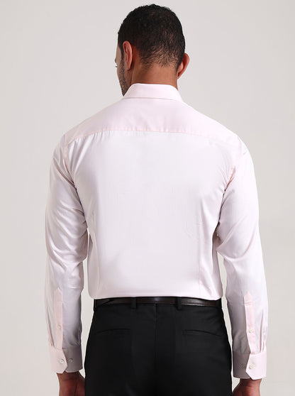 Light Pink Solid Slim Fit Formal Shirt | JadeBlue Super Luxe