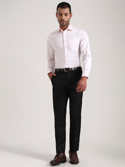 Light Pink Solid Slim Fit Formal Shirt | JadeBlue Super Luxe
