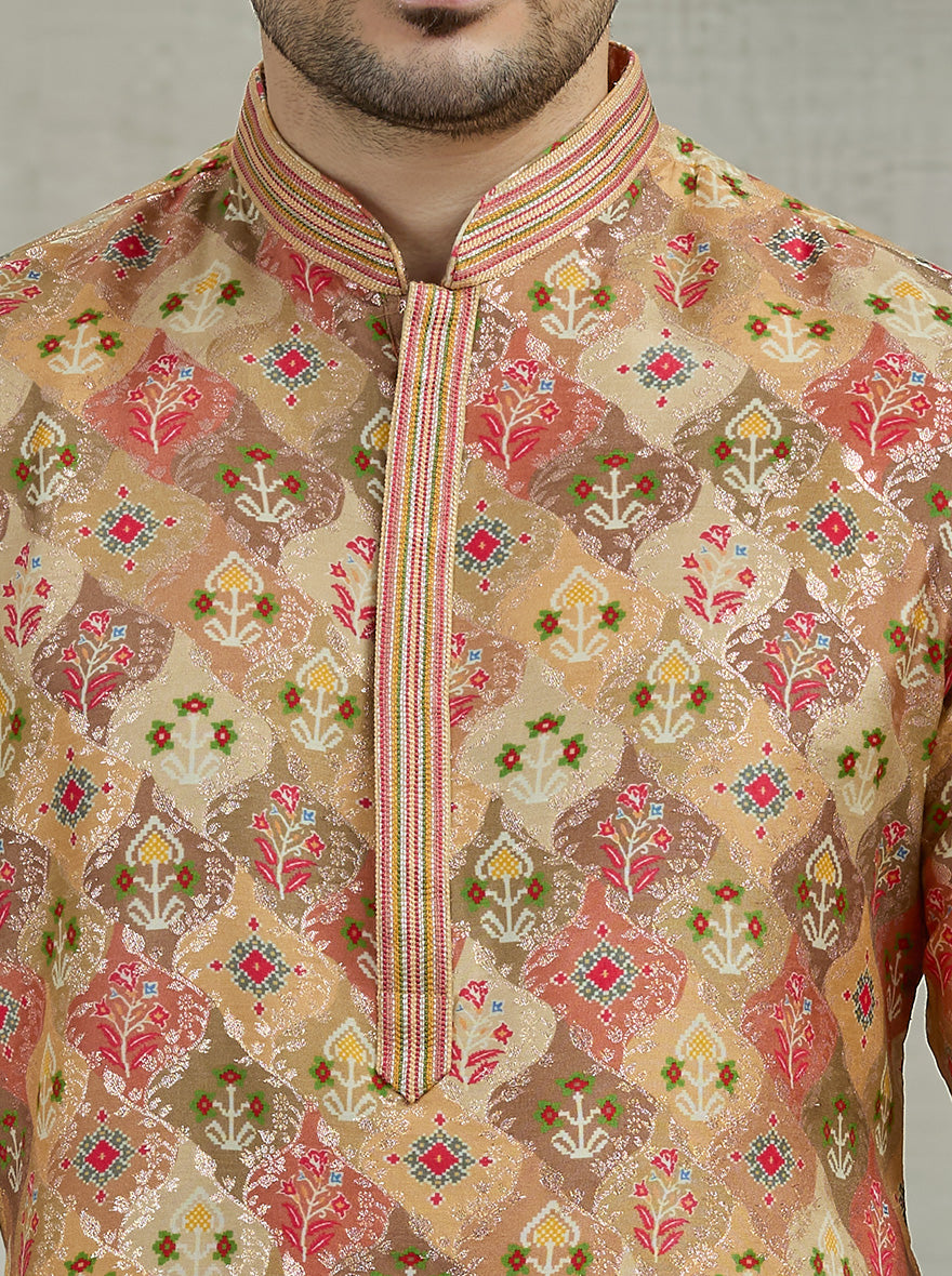 Golden Embroidered Kurta Pajama | Virasana