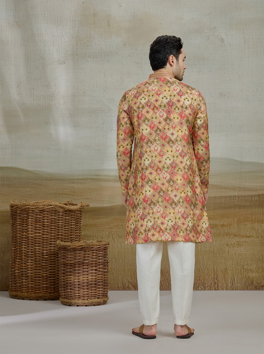 Golden Embroidered Kurta Pajama | Virasana