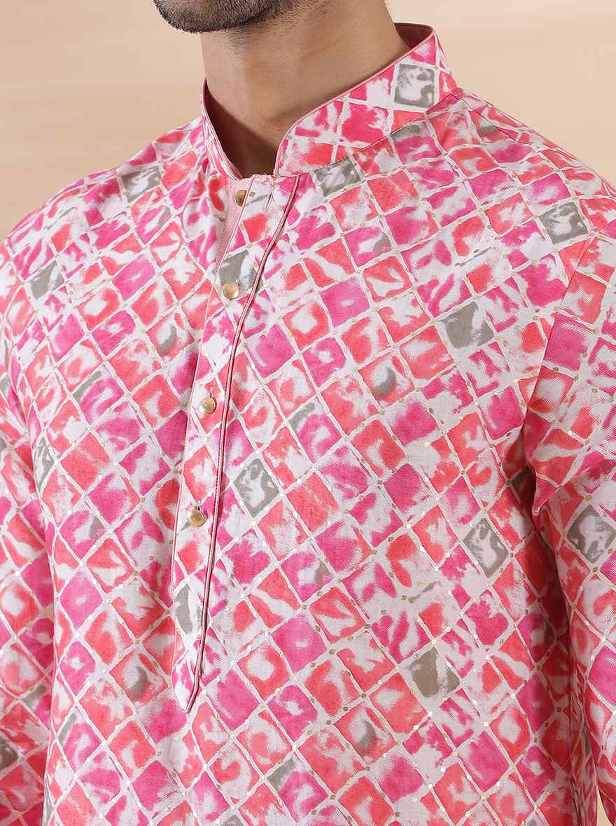 Pink Printed Kurta | The Kurta Company