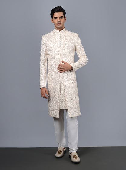 Cream Sherwani | Azania