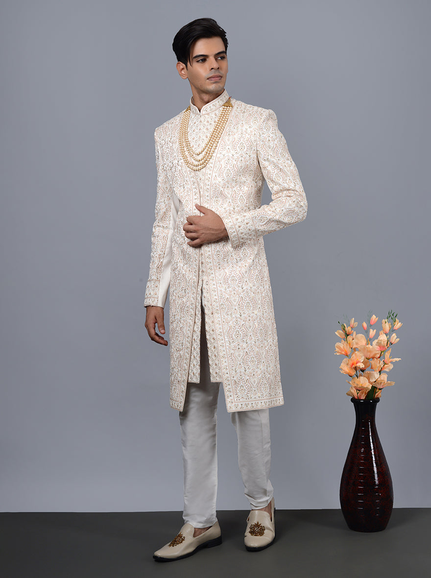 Cream Sherwani | Azania