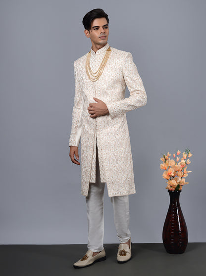 Cream Sherwani | Azania