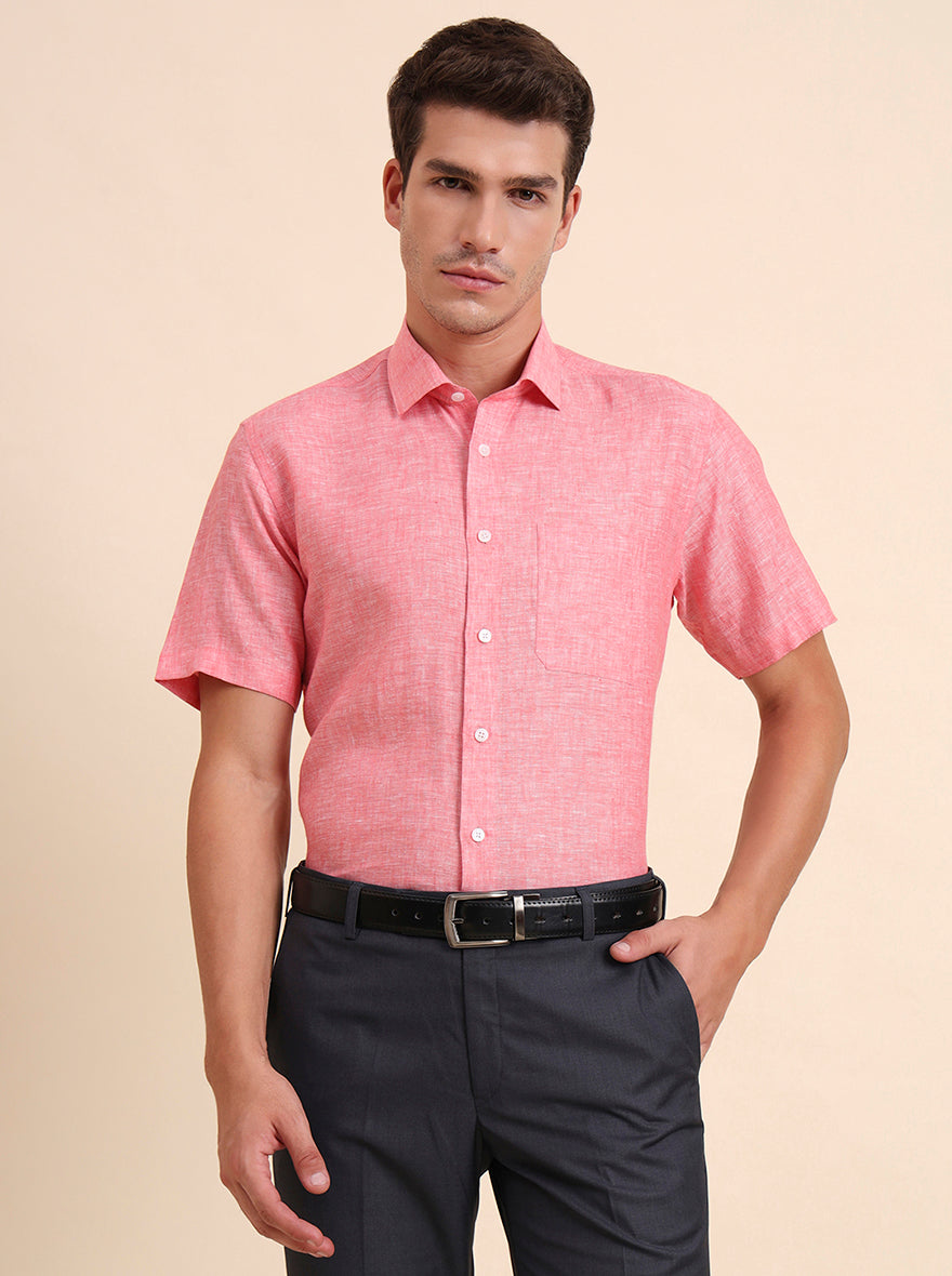 Red Solid Regular Fit Formal Shirt | JadeBlue