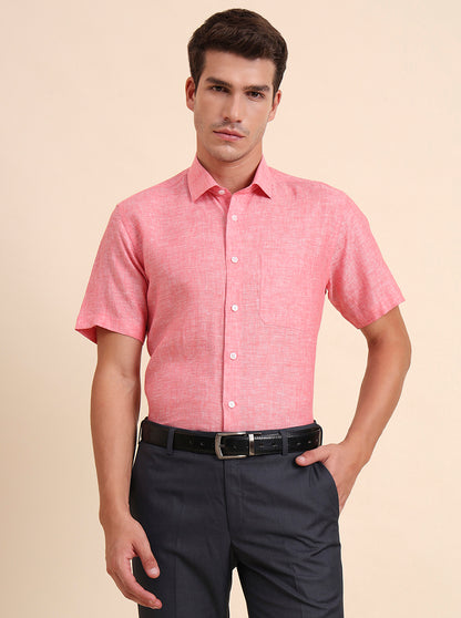 Red Solid Regular Fit Formal Shirt | JadeBlue