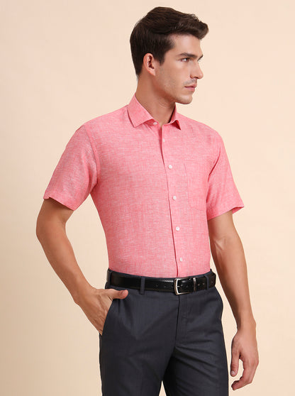 Red Solid Regular Fit Formal Shirt | JadeBlue