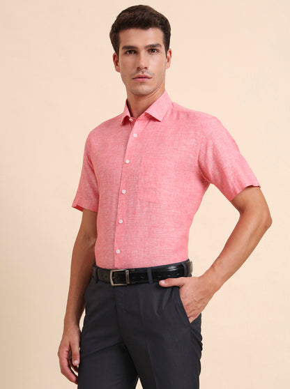 Red Solid Regular Fit Formal Shirt | JadeBlue
