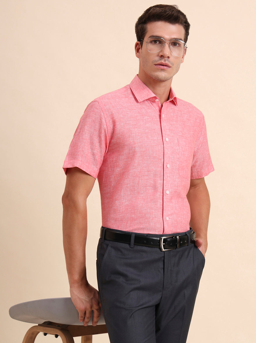 Red Solid Regular Fit Formal Shirt | JadeBlue