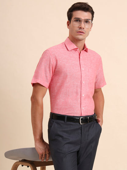 Red Solid Regular Fit Formal Shirt | JadeBlue