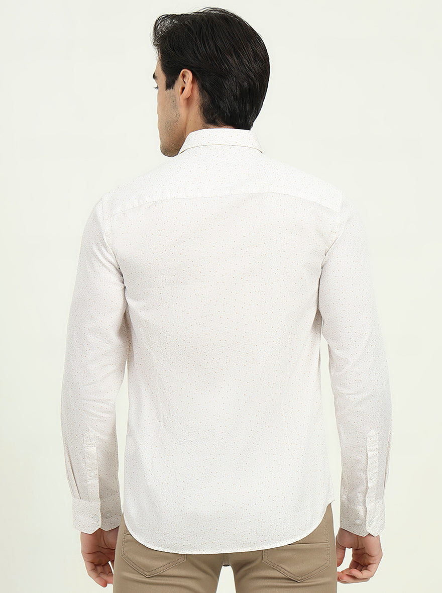Brown Printed Slim Fit Semi Casual Shirt | JadeBlue