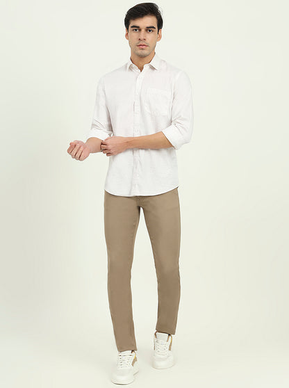 Brown Printed Slim Fit Semi Casual Shirt | JadeBlue