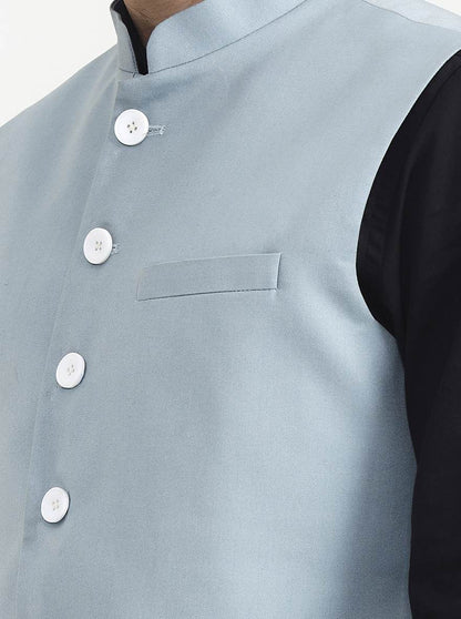 Teal Solid  Waistcoat | Greenfibre