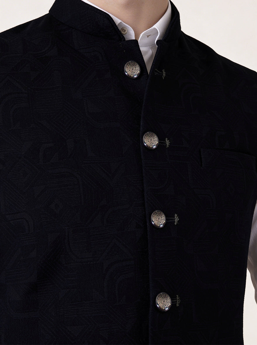 Black Printed Waistcoat | Wyre