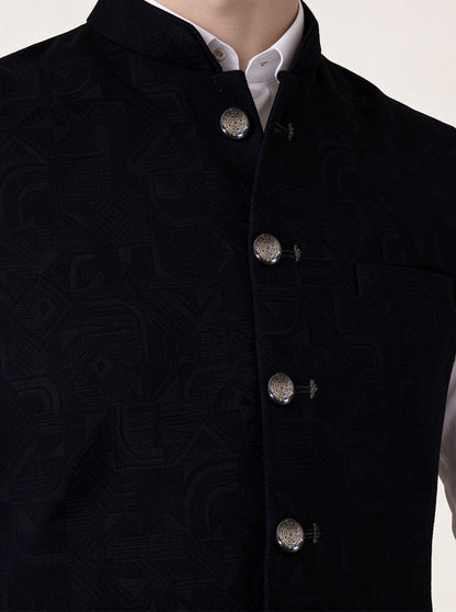 Black Printed Waistcoat | Wyre