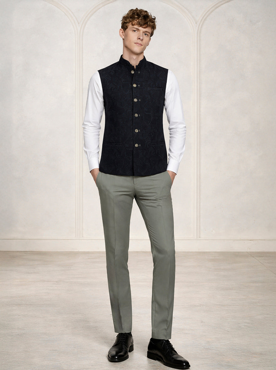Black Printed Waistcoat | Wyre