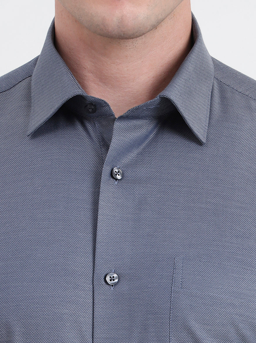 Dark Grey Solid Regular Fit Formal Shirt | JadeBlue