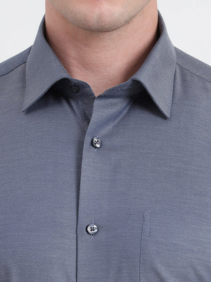 Dark Grey Solid Regular Fit Formal Shirt | JadeBlue