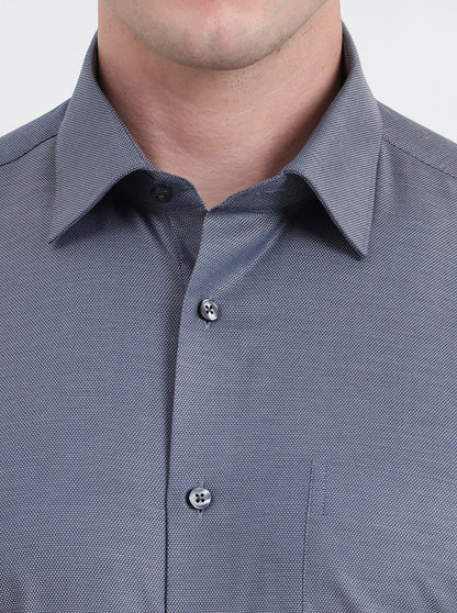 Dark Grey Solid Regular Fit Formal Shirt | JadeBlue
