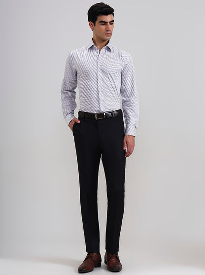 White Printed Slim Fit Party Wear Shirt | Wyre