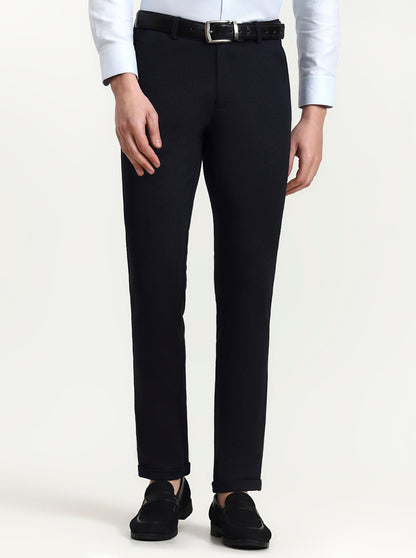 Blue Solid Slim Fit Club Wear Trouser | Wyre
