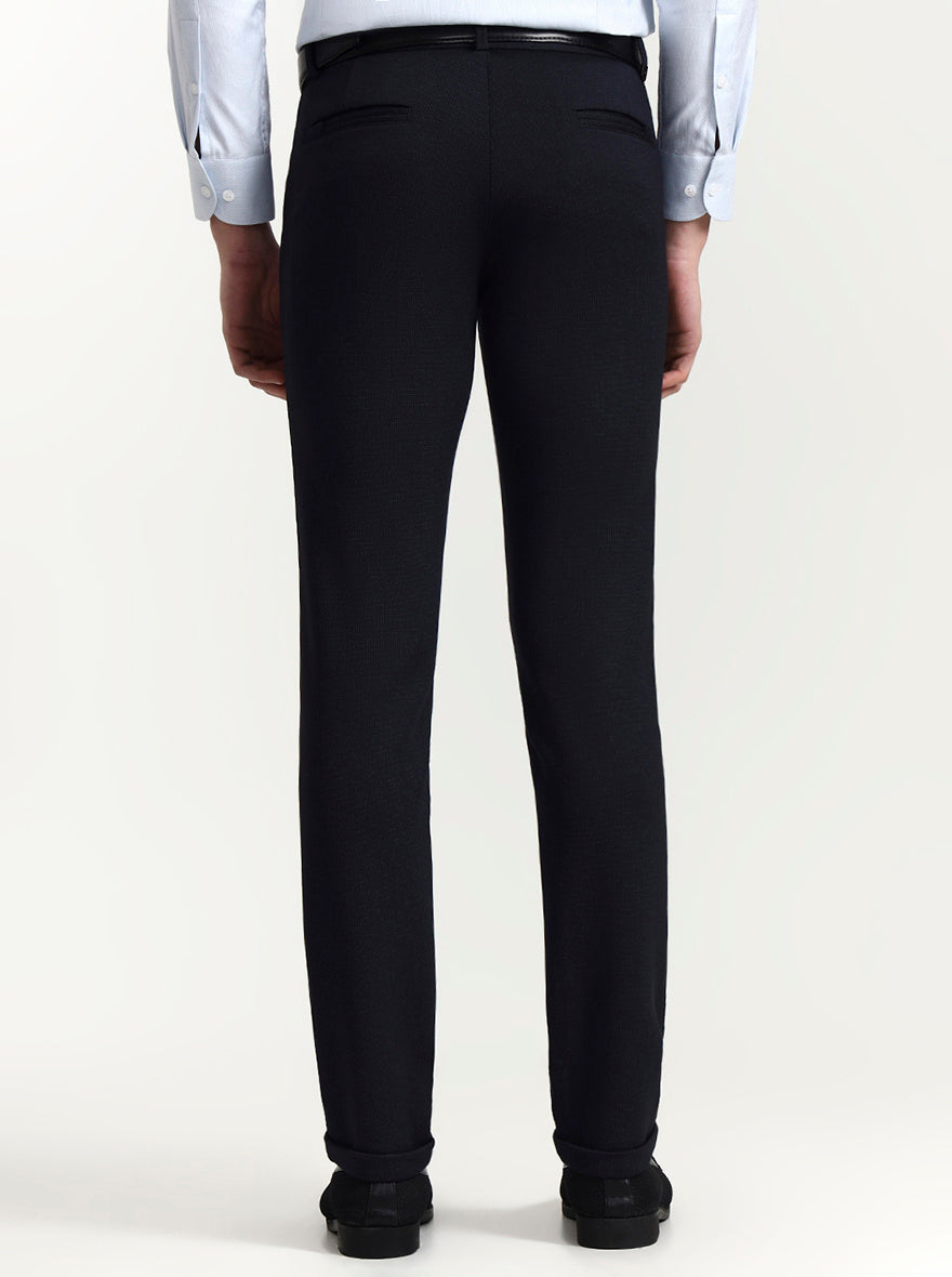 Blue Solid Slim Fit Club Wear Trouser | Wyre