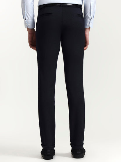Blue Solid Slim Fit Club Wear Trouser | Wyre