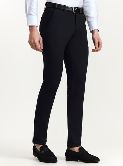 Blue Solid Slim Fit Club Wear Trouser | Wyre