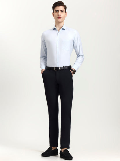 Blue Solid Slim Fit Club Wear Trouser | Wyre