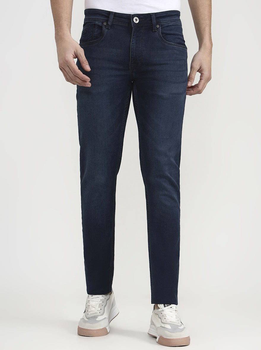 Dark Blue Washed Slim Fit Jeans | JadeBlue
